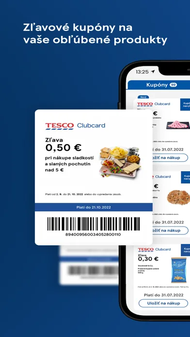Zrzuty ekranu Clubcard Tesco Slovensko