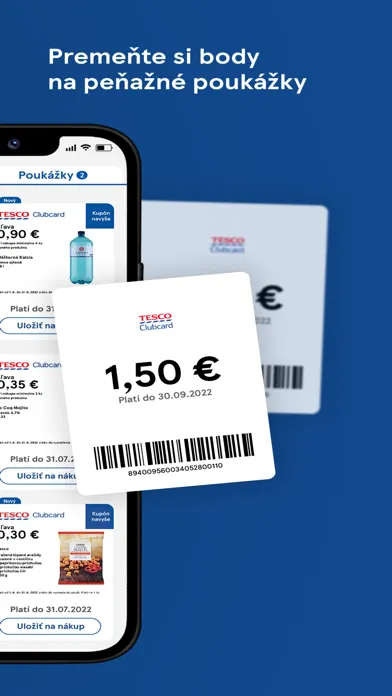 Zrzuty ekranu Clubcard Tesco Slovensko