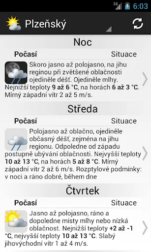 Počasí v krajích স্ক্রিনশট