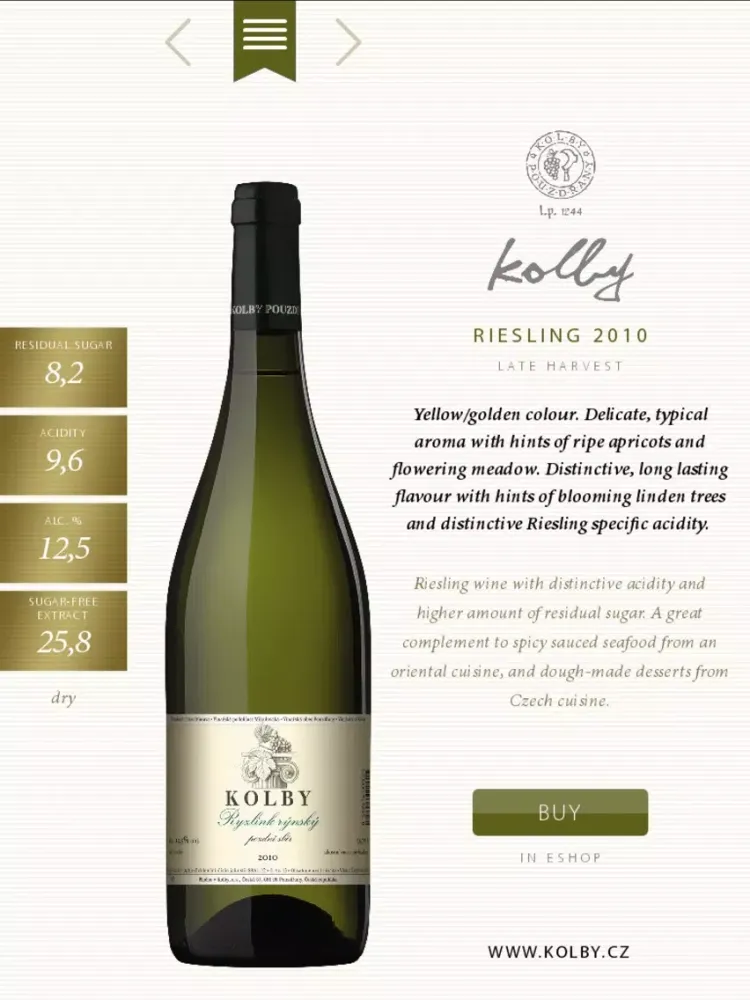 Katalog vín Kolby / Kolby Wine Catalog iPad  Screenshots