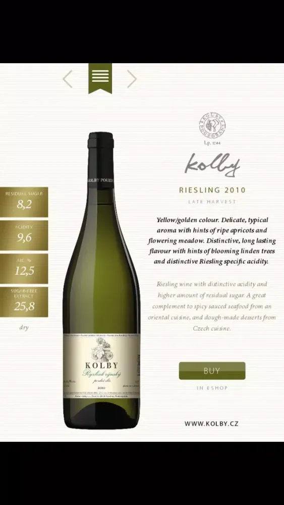 Katalog vín Kolby / Kolby Wine Catalog Screenshots