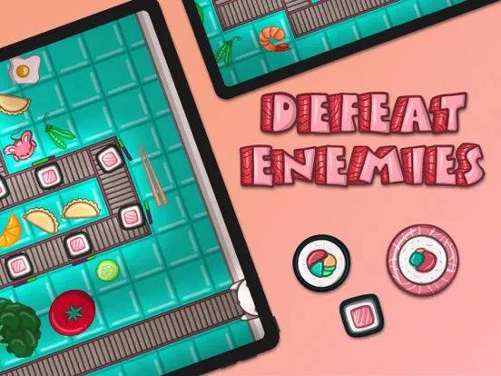ภาพหน้าจอของ Sushi Bar Tower Defense iPad 