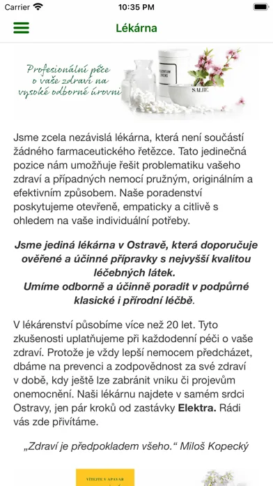 Tangkapan layar Lékárna Apavar