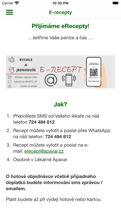 Tangkapan layar Lékárna Apavar