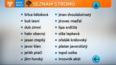 Capturas de tela do Listy stromů
