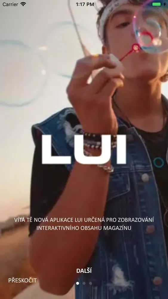 Capturas de tela do LUI