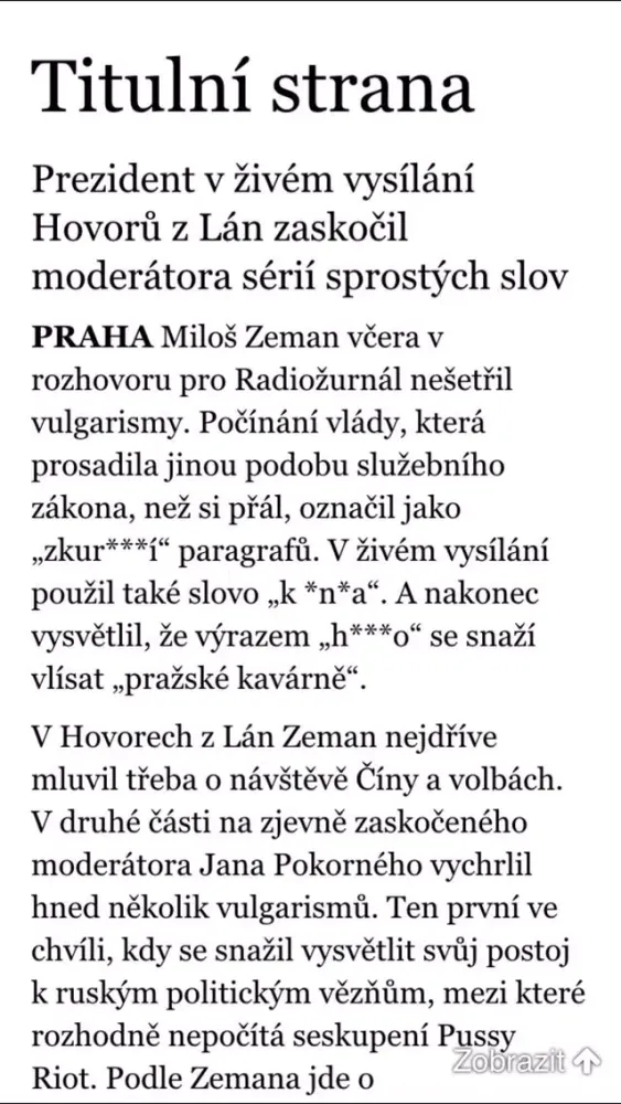 Zrzuty ekranu Lidové noviny