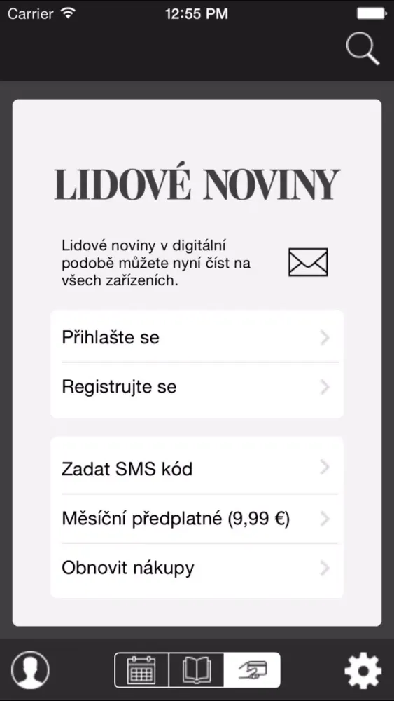 Zrzuty ekranu Lidové noviny