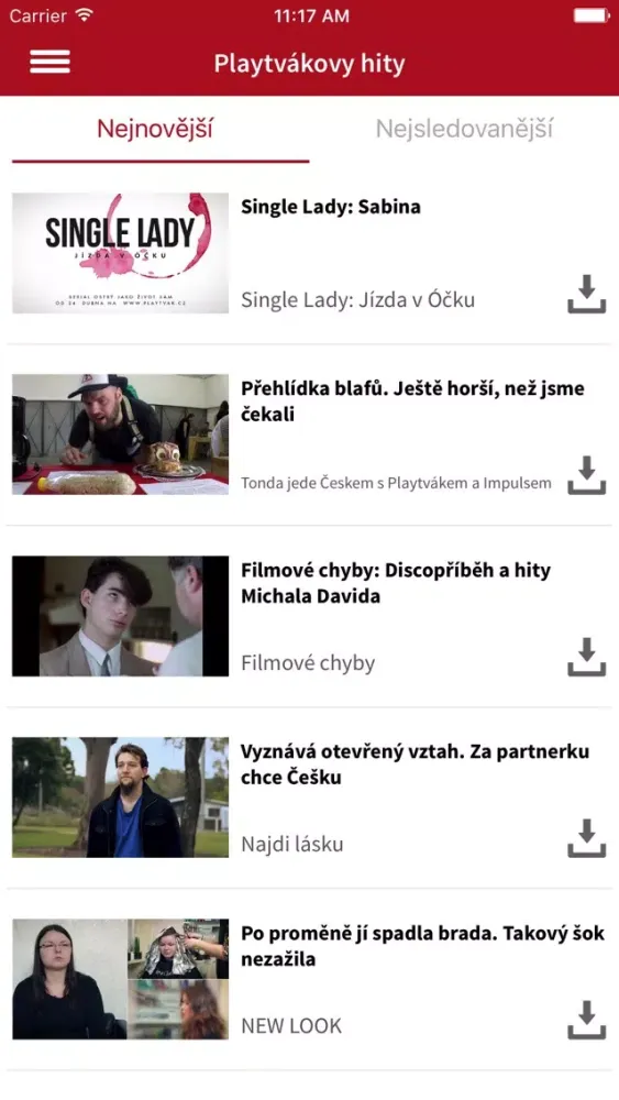 Captures d'écran de Playtvak.cz