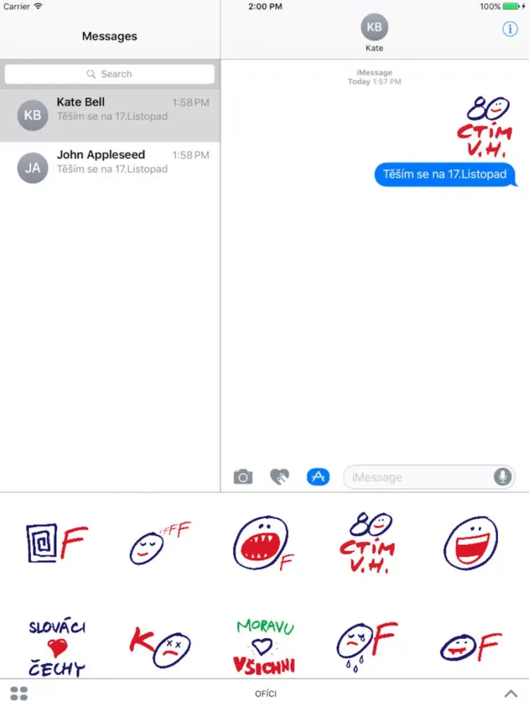 Tangkapan layar Občanské Fórum iPad 