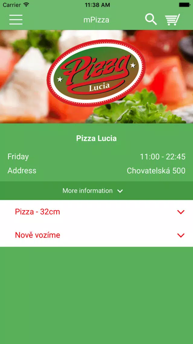 Tangkapan layar Pizza Lucia Markvartice