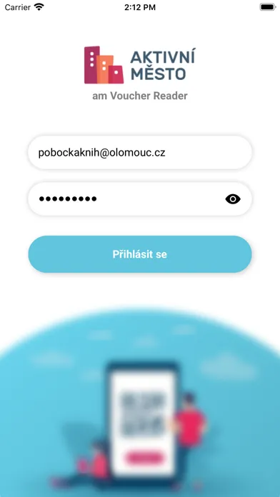 Tangkapan layar Aktivní město – voucher reader