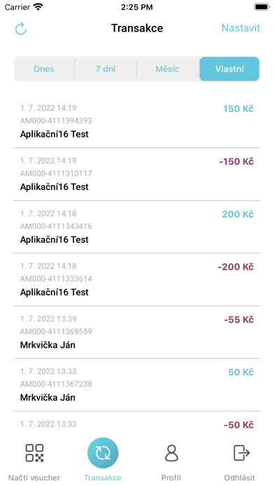 Tangkapan layar Aktivní město – voucher reader