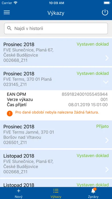 Zrzuty ekranu POZE - OTE