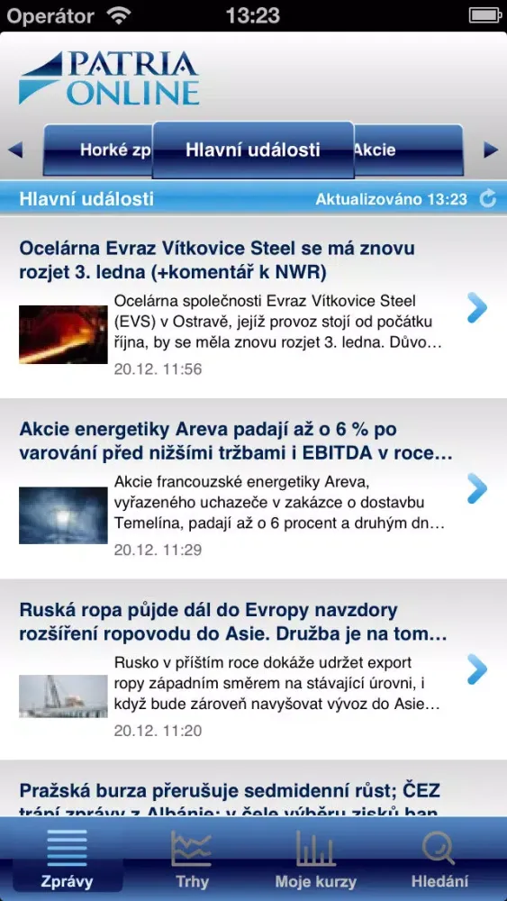 Capturas de pantalla de Patria.CZ