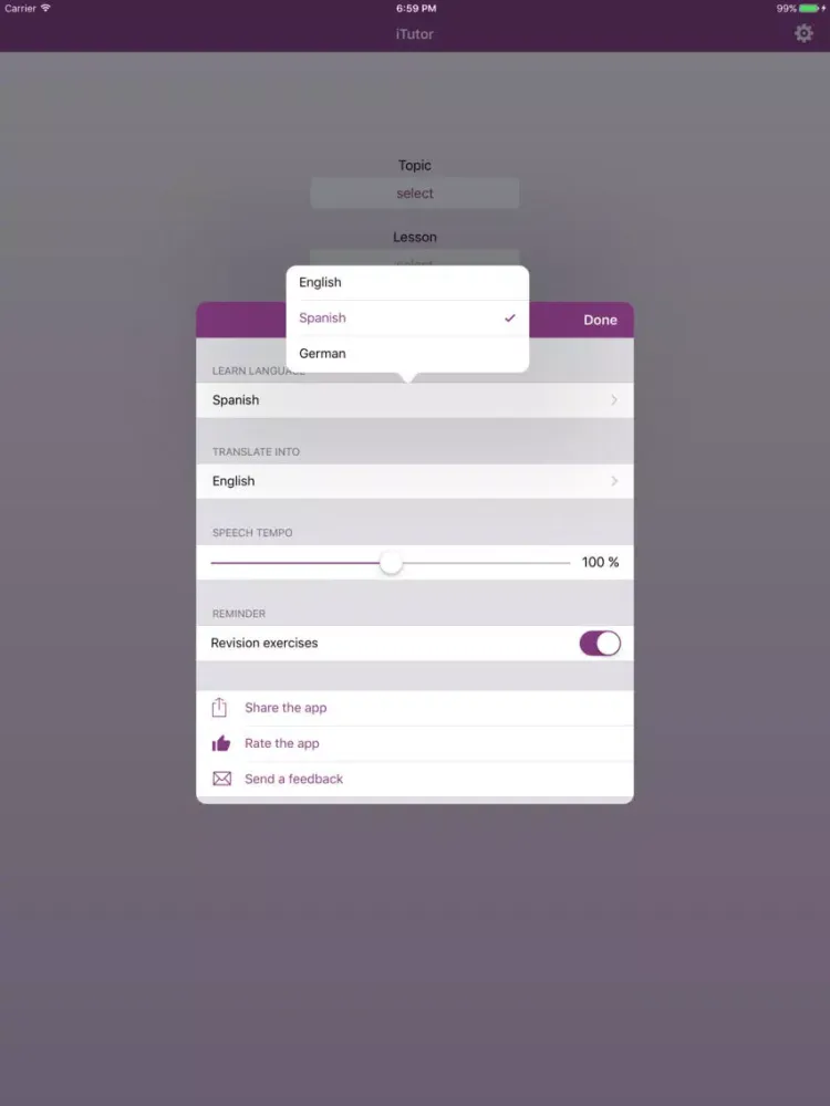 Phrasebook & Vocabulary - English, Spanish, German iPad  Screenshots