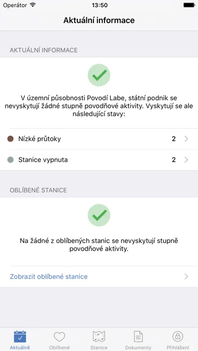 Screenshot di Stavy a průtoky