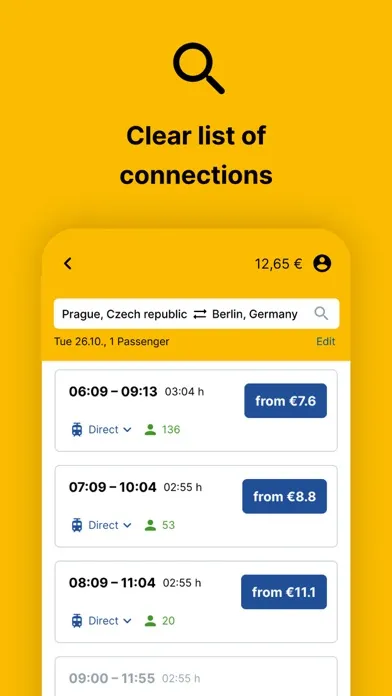 RegioJet Screenshots