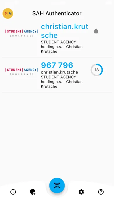 Tangkapan skrin SAH Authenticator