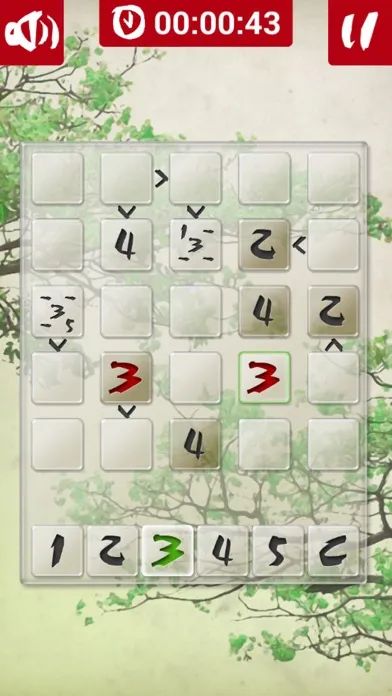 Tangkapan skrin Futoshiki puzzle