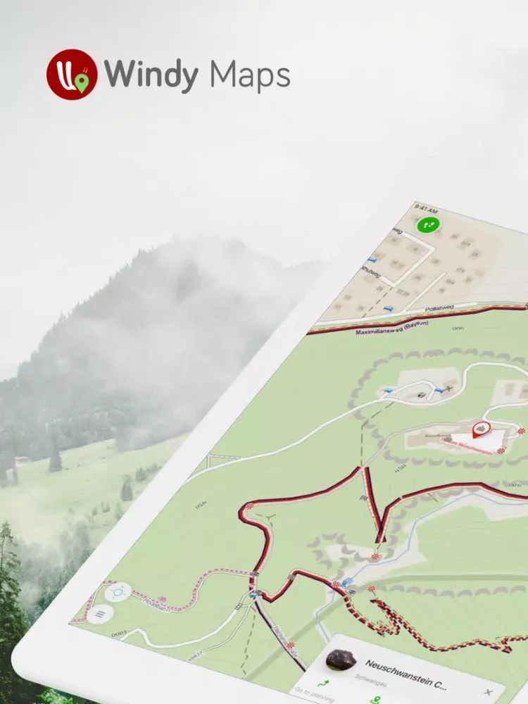 Ảnh chụp màn hình của Windy Maps iPad 