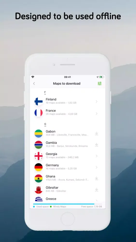 Ảnh chụp màn hình của Windy Maps