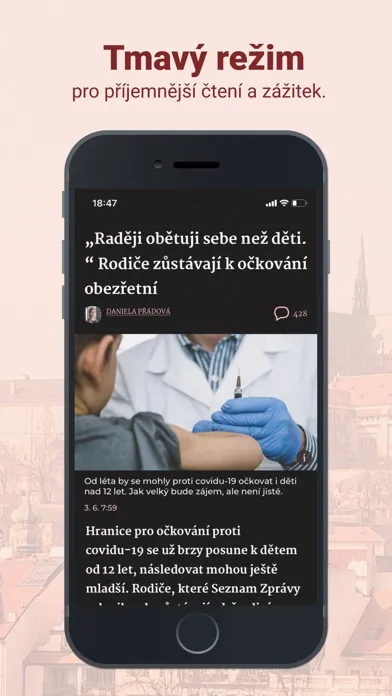 Capturas de tela do Seznam Zprávy