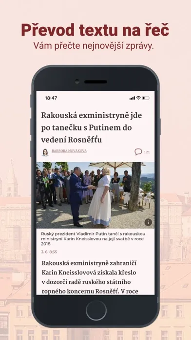 Capturas de tela do Seznam Zprávy