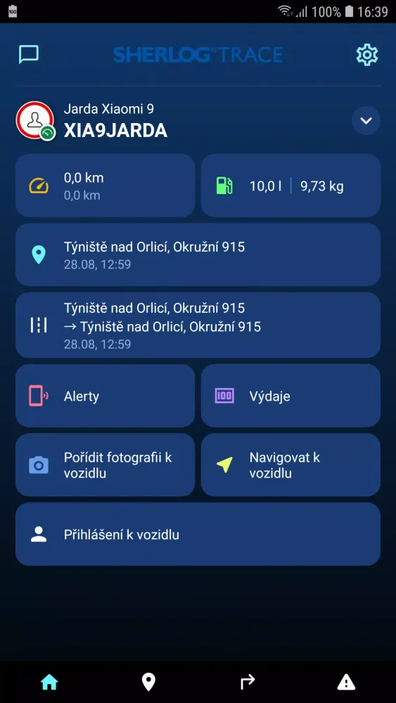 Tangkapan skrin Sherlog Trace