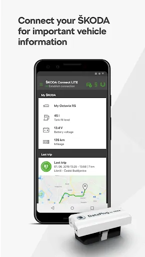 Ảnh chụp màn hình của ŠKODA Connect LITE