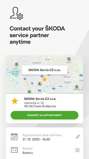 Ảnh chụp màn hình của ŠKODA Connect LITE