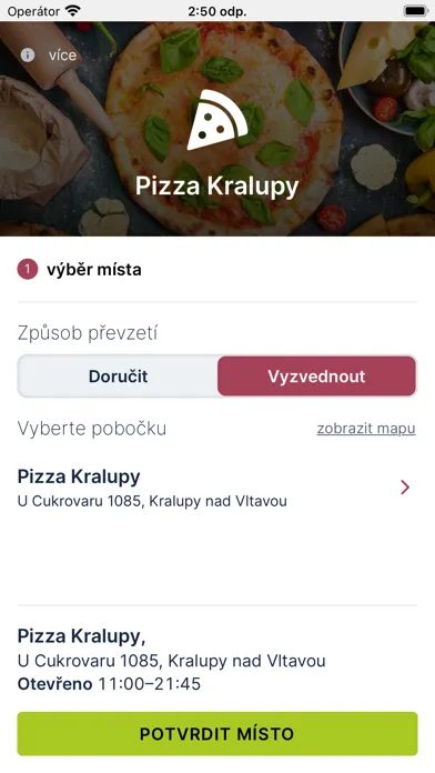 Tangkapan layar Pizza Kralupy