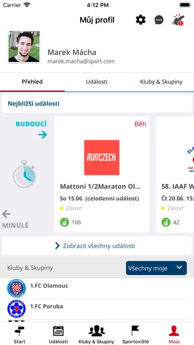 Sportuj v Olomouci: Týmy, Akce Screenshots