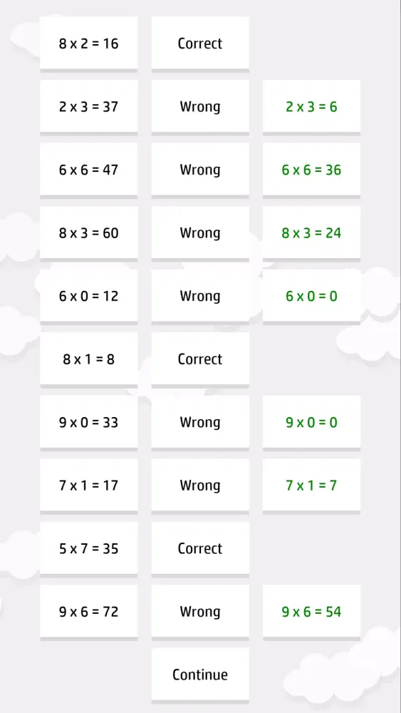 Zrzuty ekranu Multiplications - Learn & Play
