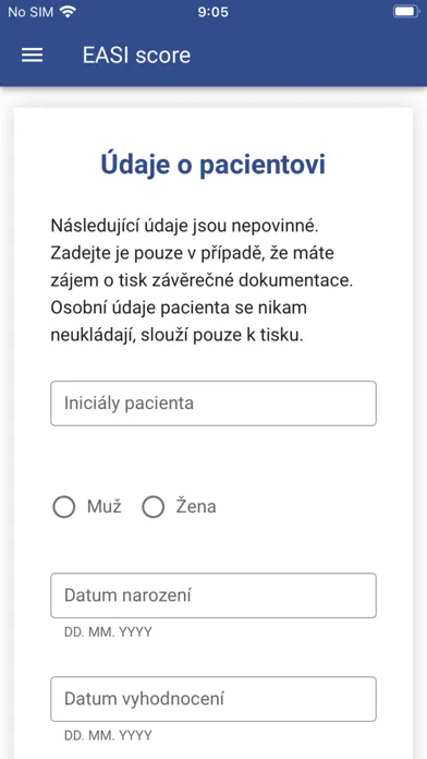 EASI score Screenshots