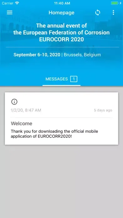 Captures d'écran de EUROCORR 2020