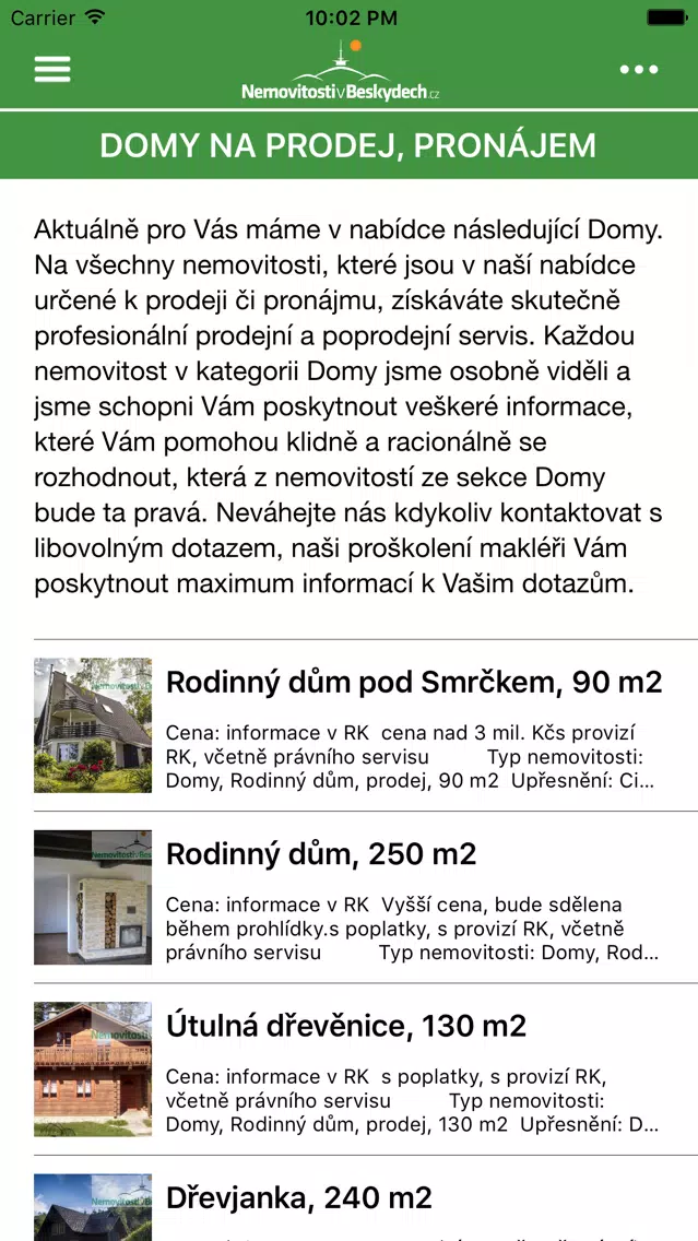 Captures d'écran de Nemovitosti v Beskydech
