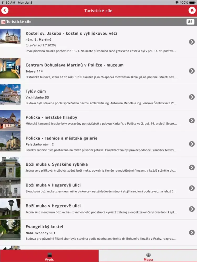 Captures d'écran de Polička iPad 