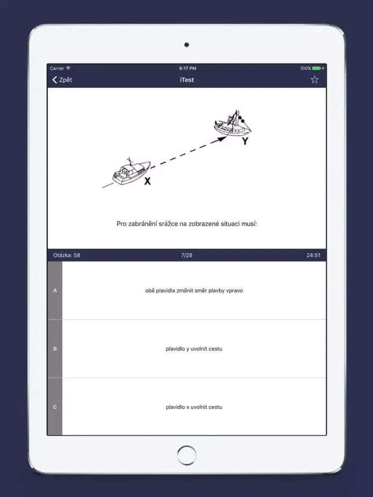 Screenshot di Lodní průkaz VRP - iTest iPad 