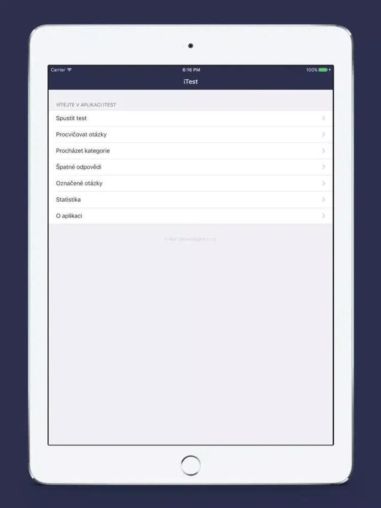 Screenshot di Lodní průkaz VRP - iTest iPad 