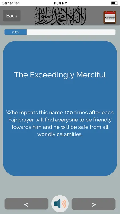 Capturas de pantalla de 99 Names of Allah Pro + Audio