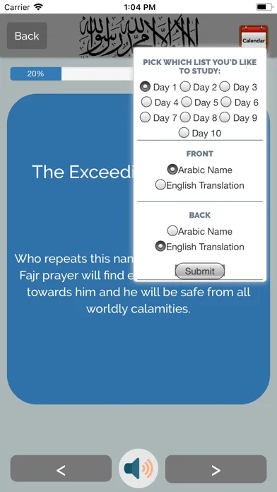 Capturas de pantalla de 99 Names of Allah Pro + Audio