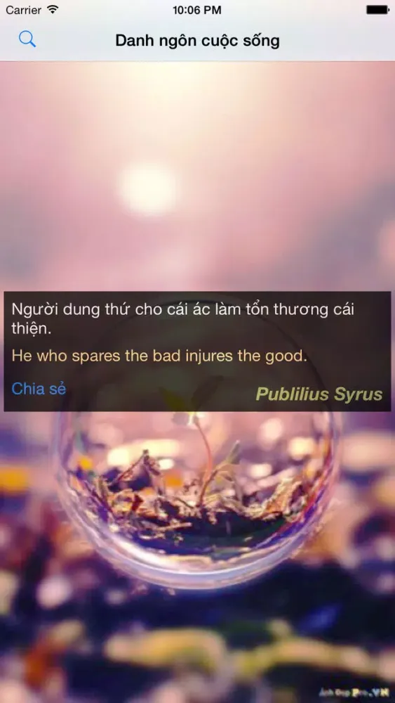 Tangkapan layar Danh ngôn cuộc sống