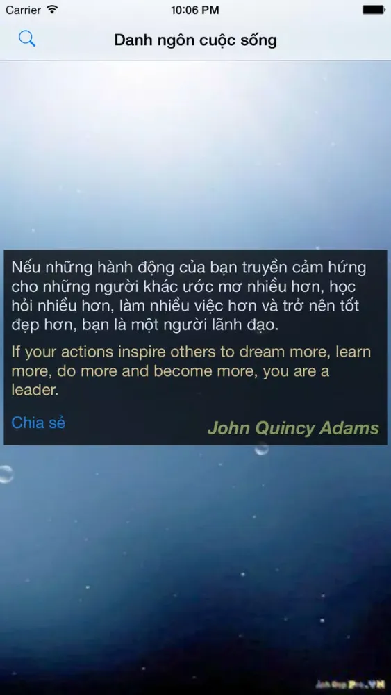 Tangkapan layar Danh ngôn cuộc sống