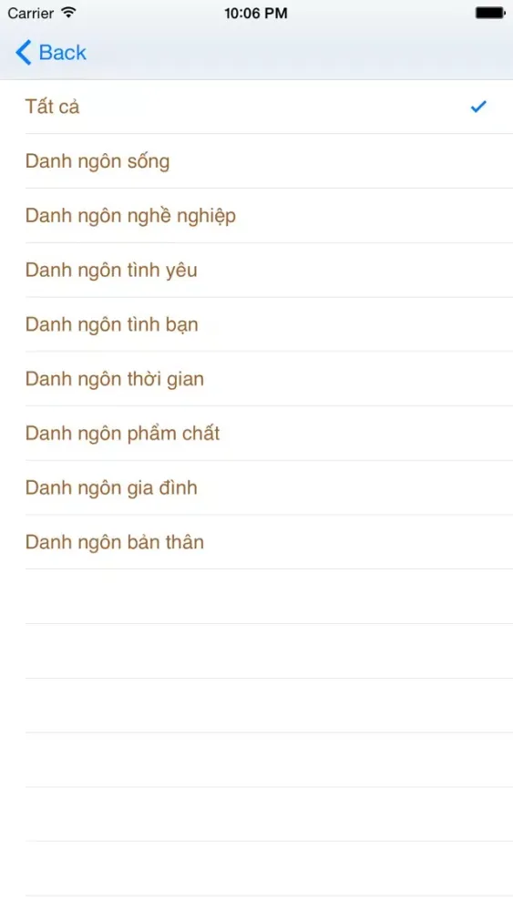 Tangkapan layar Danh ngôn cuộc sống