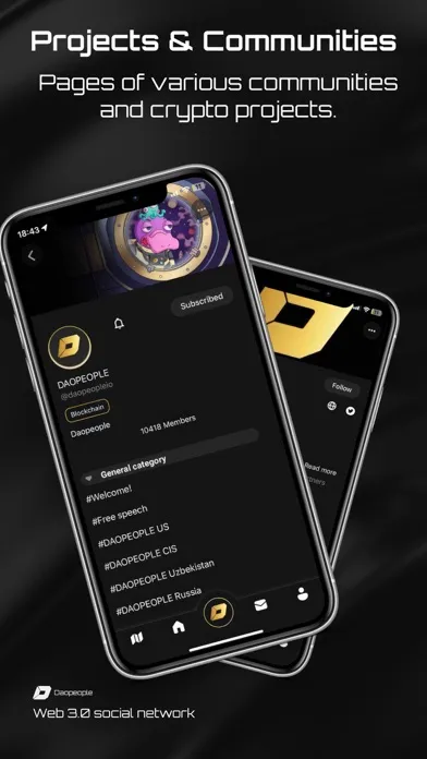 Capturas de pantalla de DAOPEOPLE: web3 social network