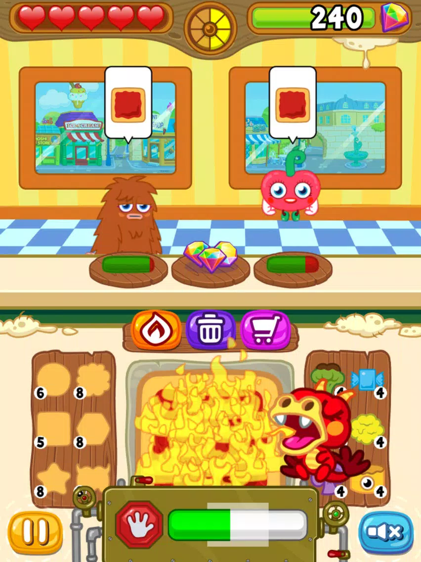 Tangkapan skrin Moshi Monsters Food Factory iPad 