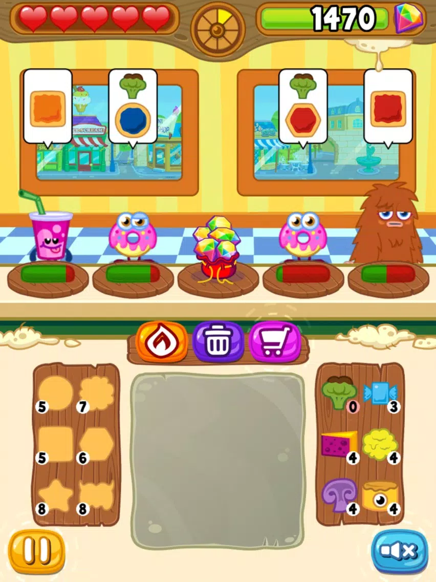 Tangkapan skrin Moshi Monsters Food Factory iPad 