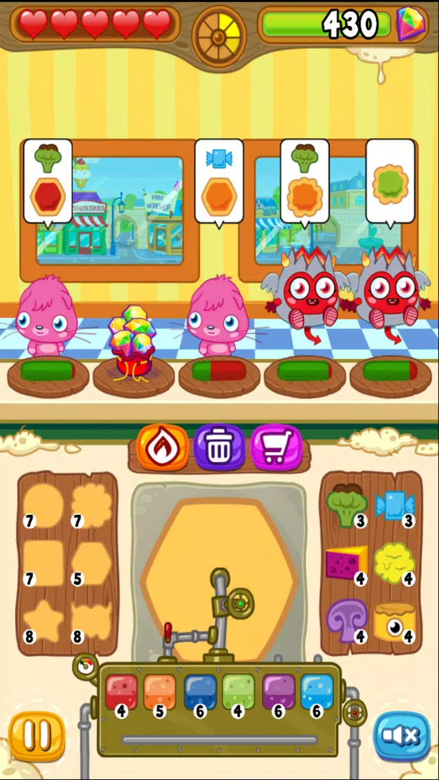 Tangkapan skrin Moshi Monsters Food Factory