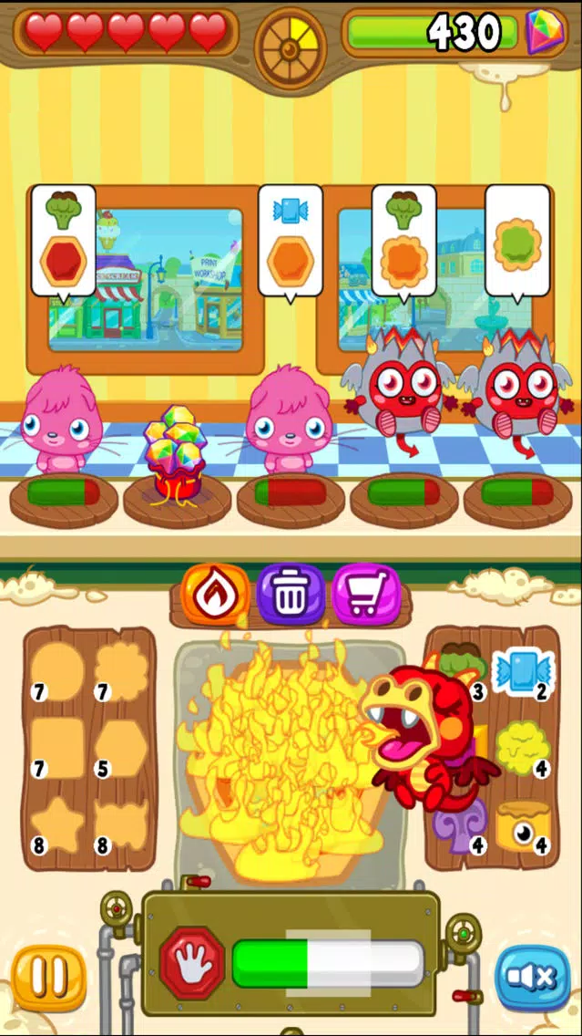 Tangkapan skrin Moshi Monsters Food Factory